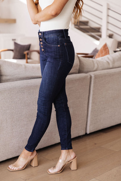 Celecia High Waist Hand Sanded Resin Skinny Jeans By Judy Blue