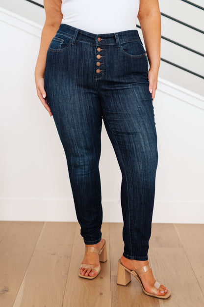Celecia High Waist Hand Sanded Resin Skinny Jeans By Judy Blue