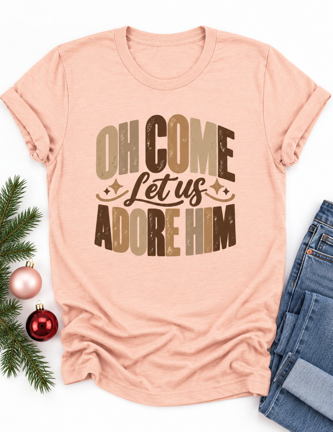 Come Let Us Adore Him Bella Canvas Graphic Tee