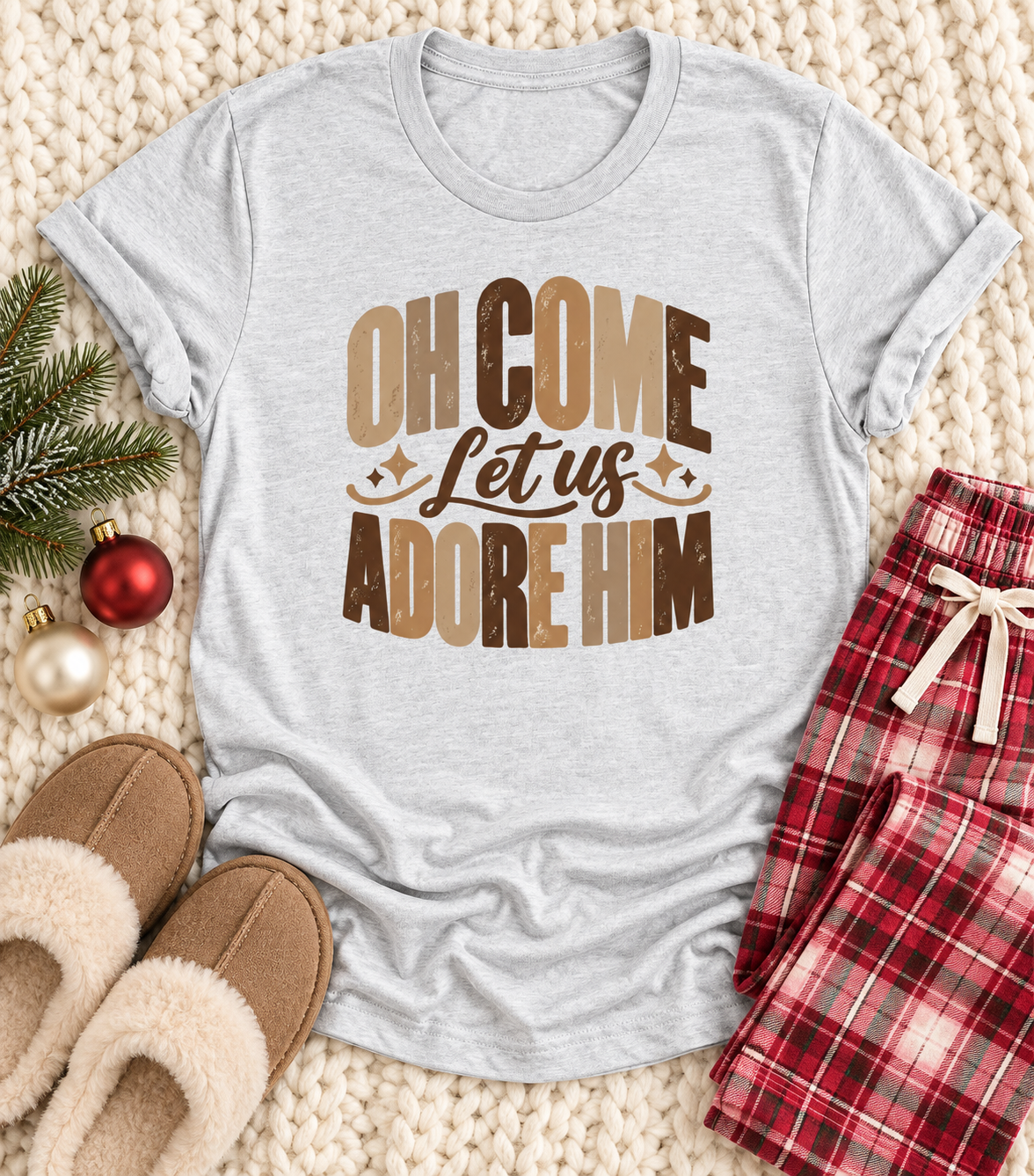 Come Let Us Adore Him Bella Canvas Graphic Tee