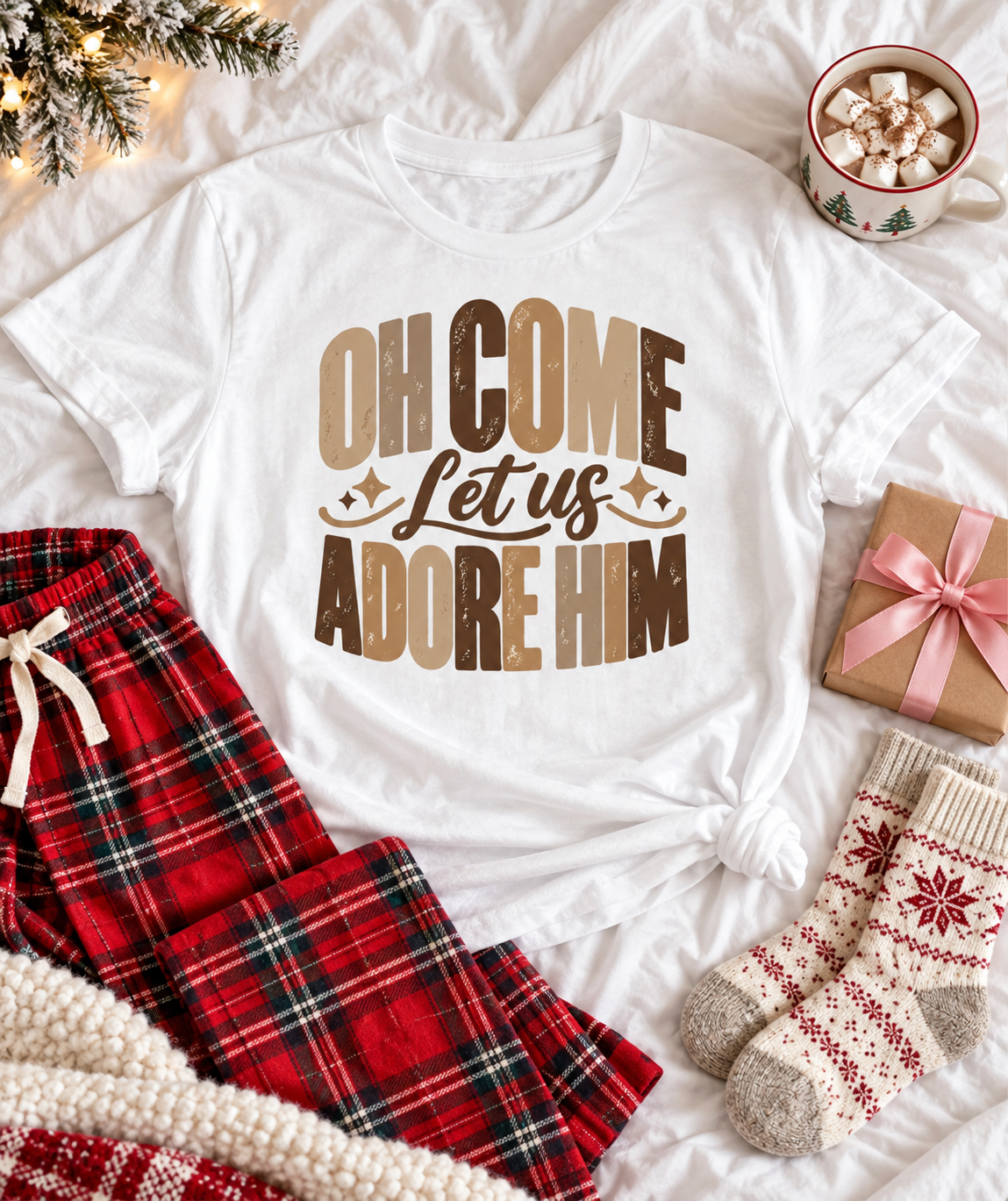 Come Let Us Adore Him Bella Canvas Graphic Tee