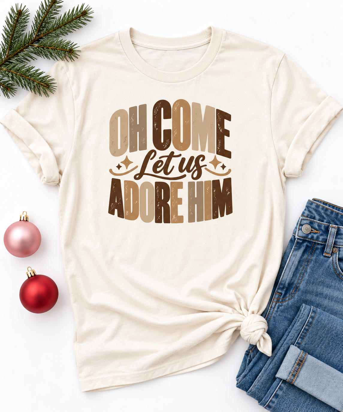 Come Let Us Adore Him Bella Canvas Graphic Tee