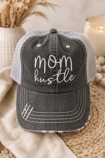 Mom Hustle Embroidered Trucker Hat
