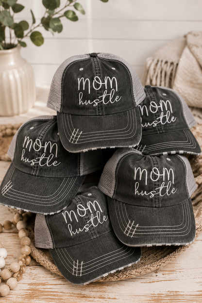 Mom Hustle Embroidered Trucker Hat