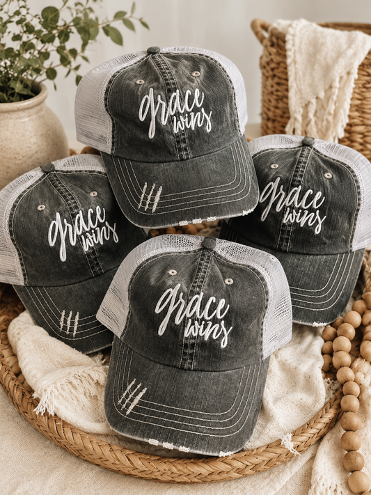 Grace Wins Embroidered Trucker Hat