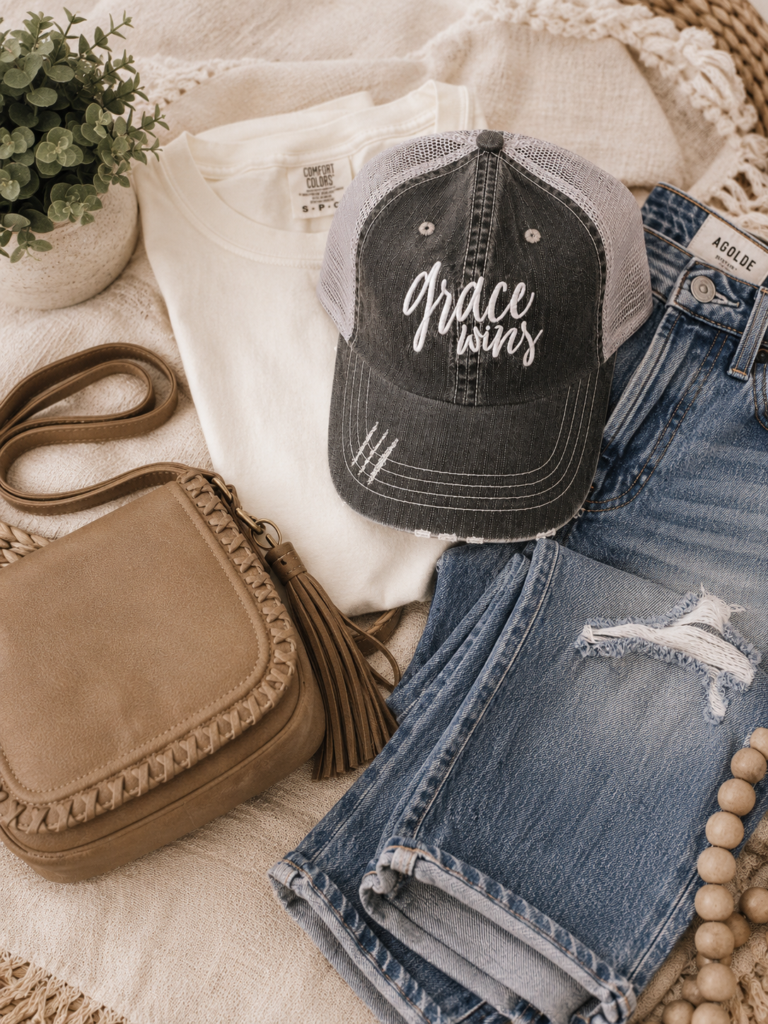 Grace Wins Embroidered Trucker Hat