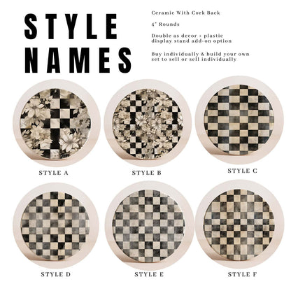 Courtly Check Coasters