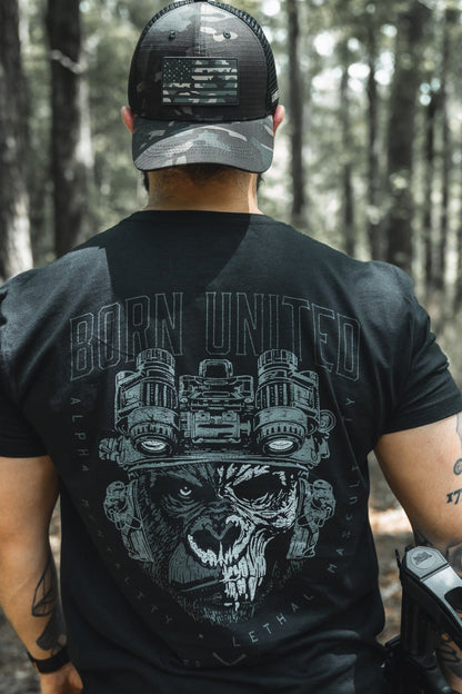 Born United Black Camo Trucker - Camo Flag