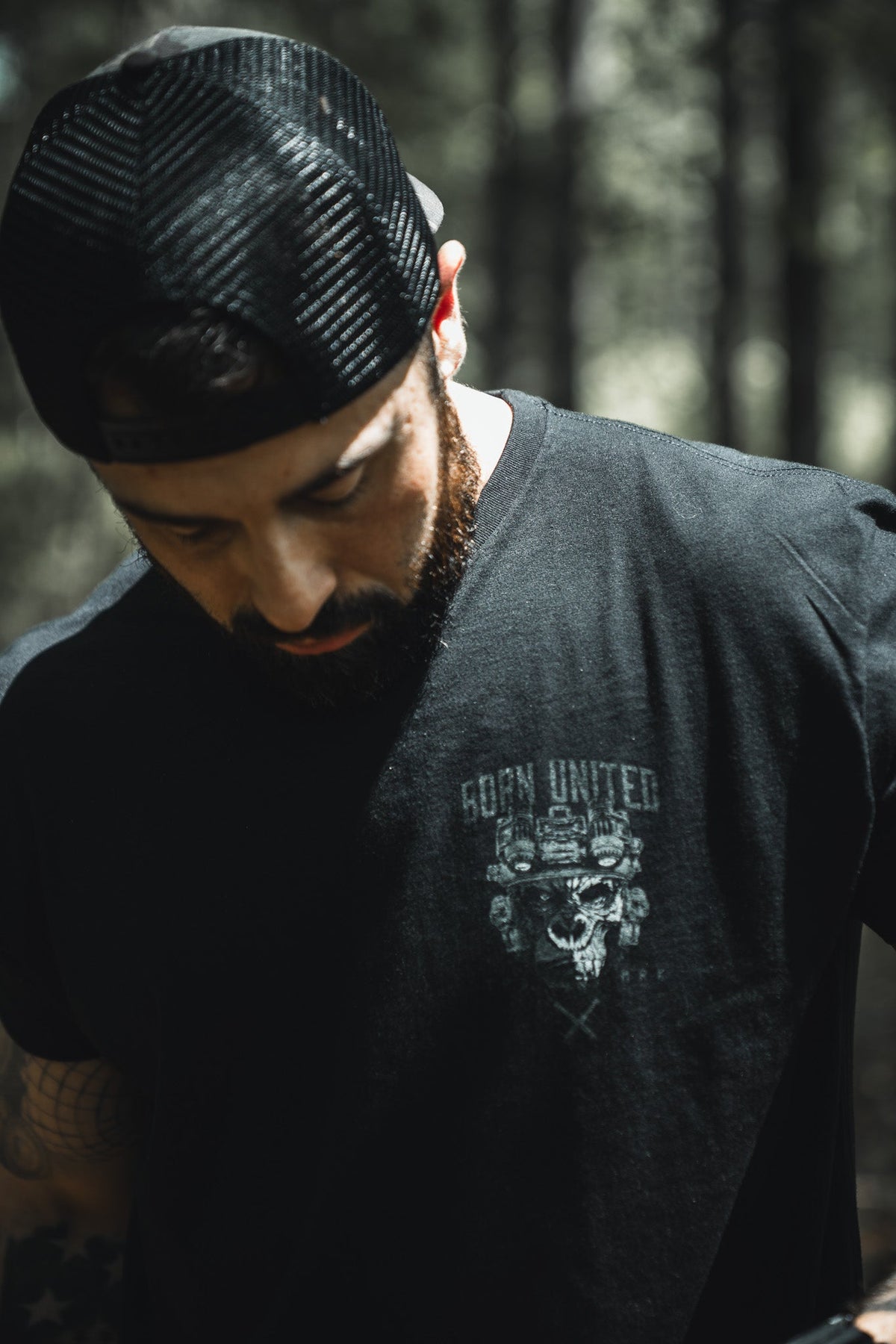 Born United Black Camo Trucker - Camo Flag