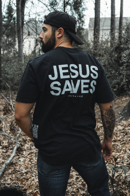 Jesus Saves - Black Tee