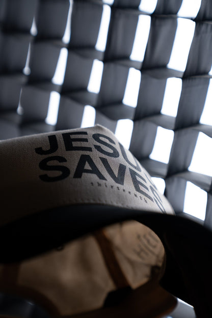 Jesus Saves Ivory and Black Snapback