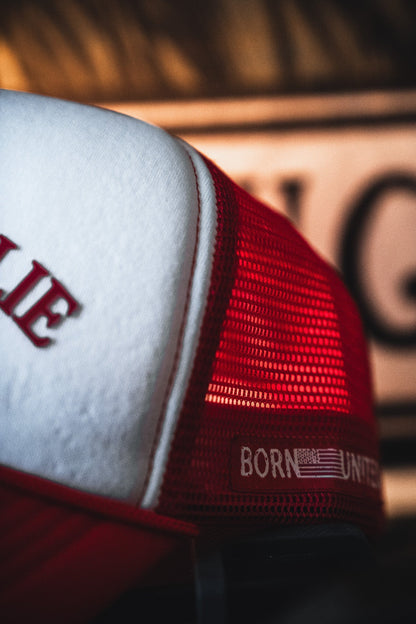 I Am Charlie Red Trucker Snapback