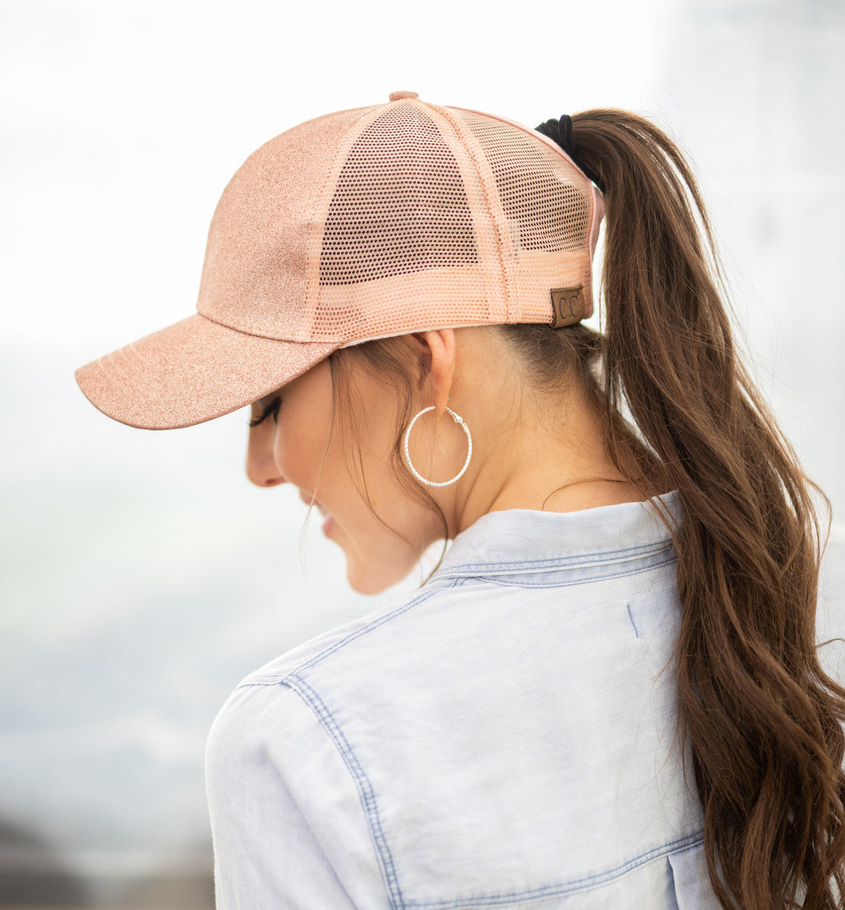 C.C Glitter Messy Bun Hats