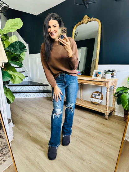 Rose High Rise 90's Straight Jeans in Dark Wash Judy Blue Jeans