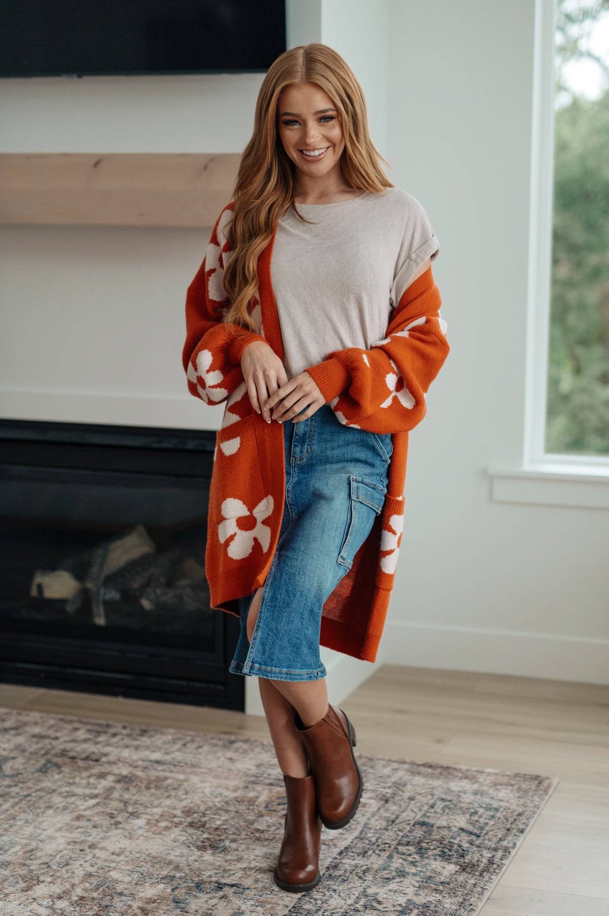 Always Be There Cargo Denim Skirt By Risen