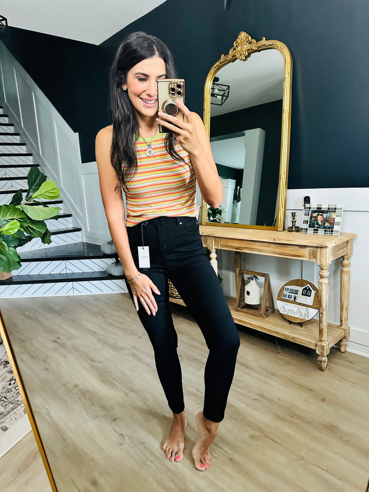 Audrey High Rise TUMMY CONTROL Classic Skinny Jeans in Black By Judy Blue