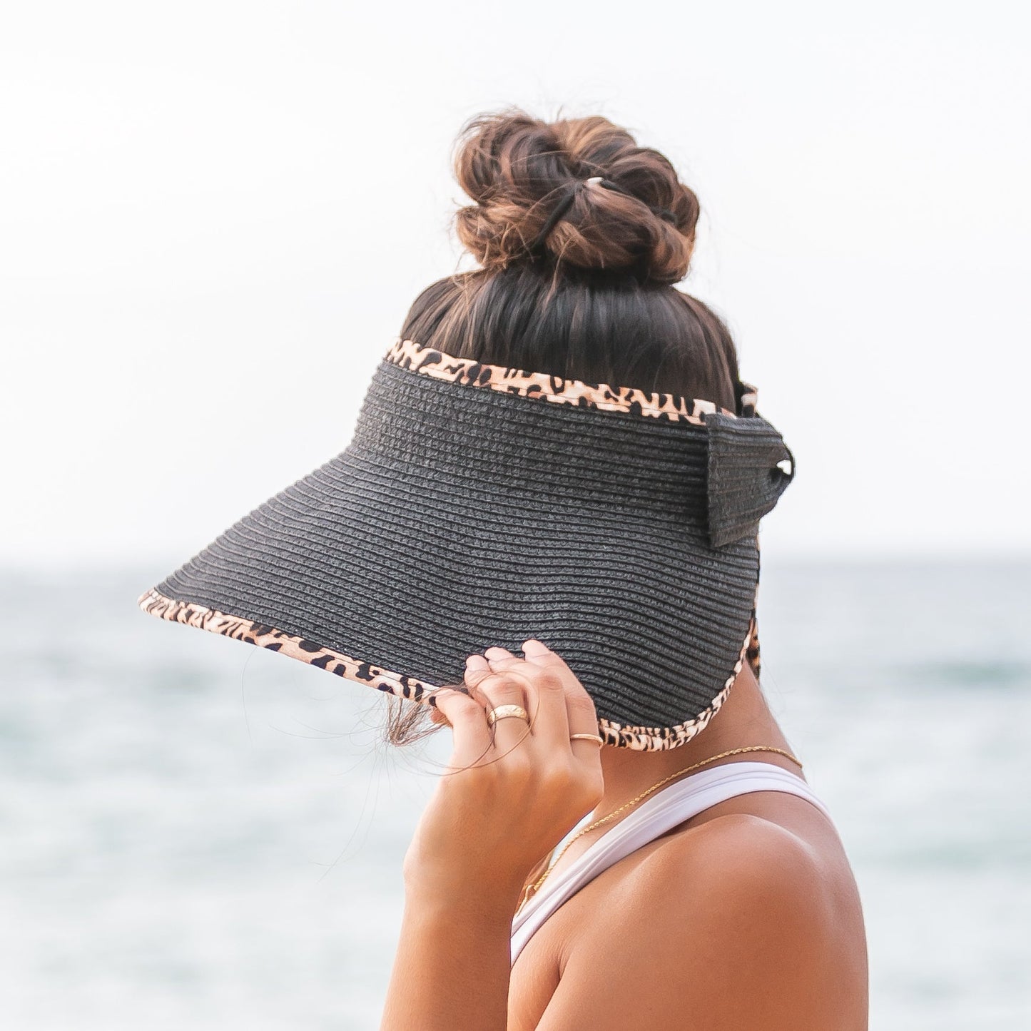 Leopard Trim Foldable Bow Visors