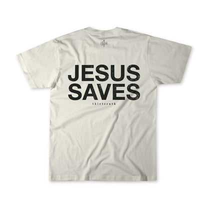 Jesus Saves - Ivory Tee