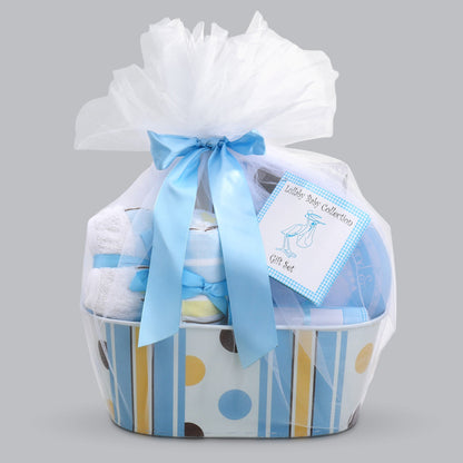 Welcome to the World Baby Boy Gift Basket