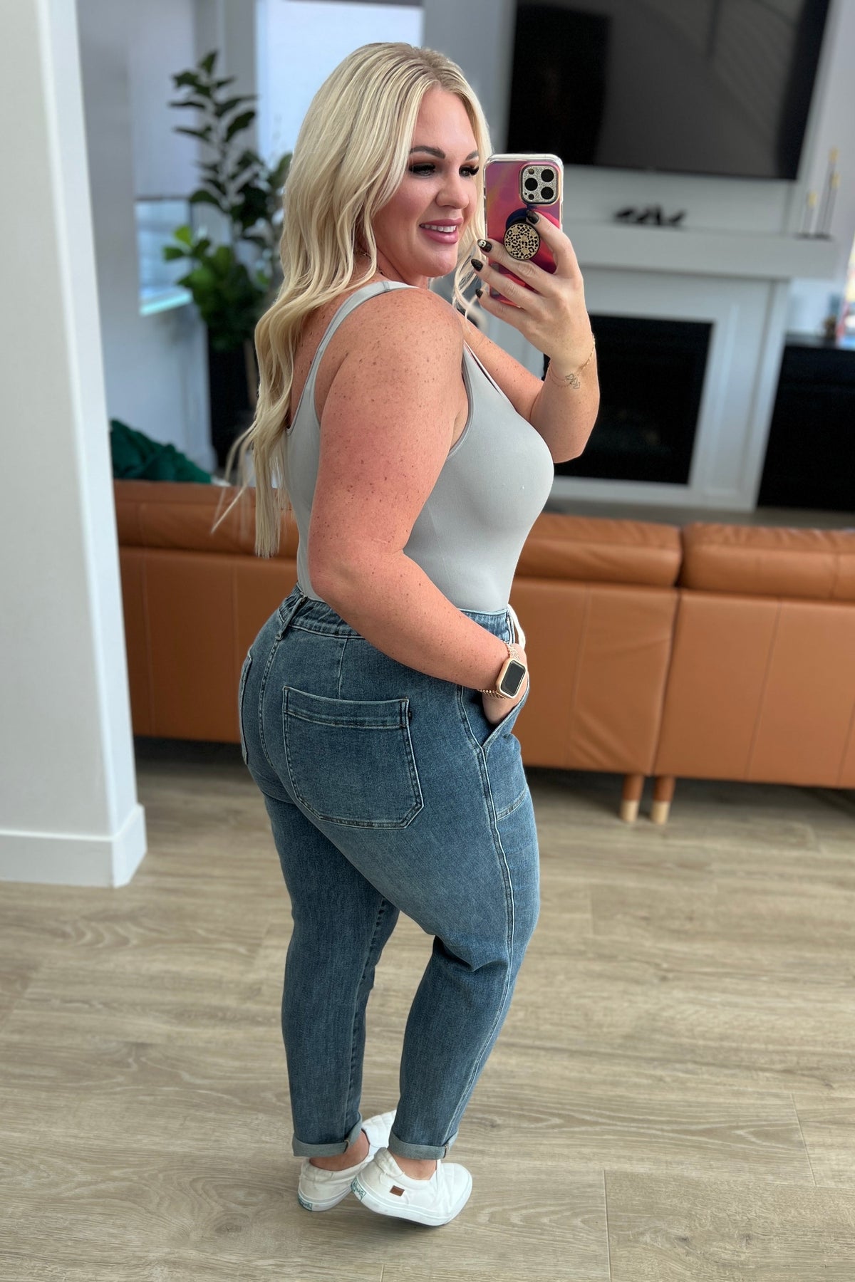 Payton Pull On Denim Judy Blue Joggers in Medium Wash