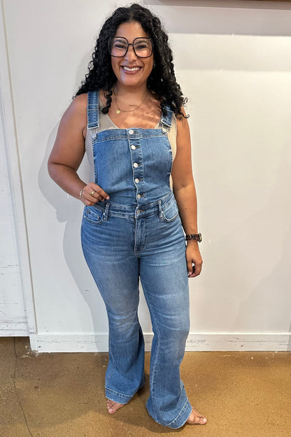 Izzy Control Top Retro Flare Judy Blue Overalls