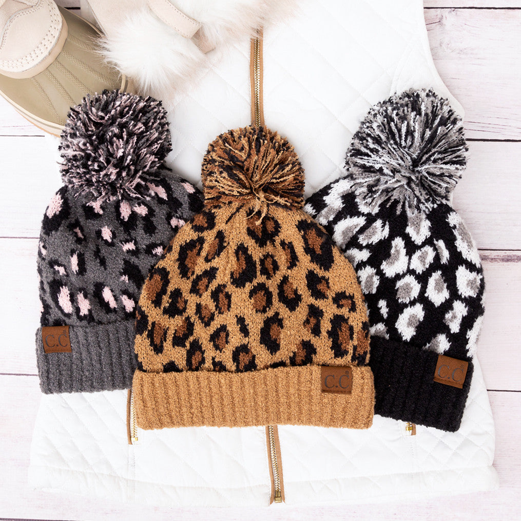 C.C® Leopard Pom Beanie