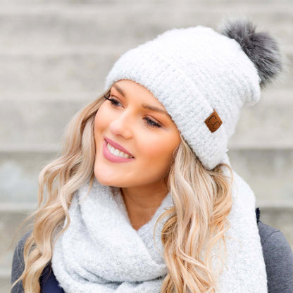 C.C® Ultra Soft Fur Pom Beanie
