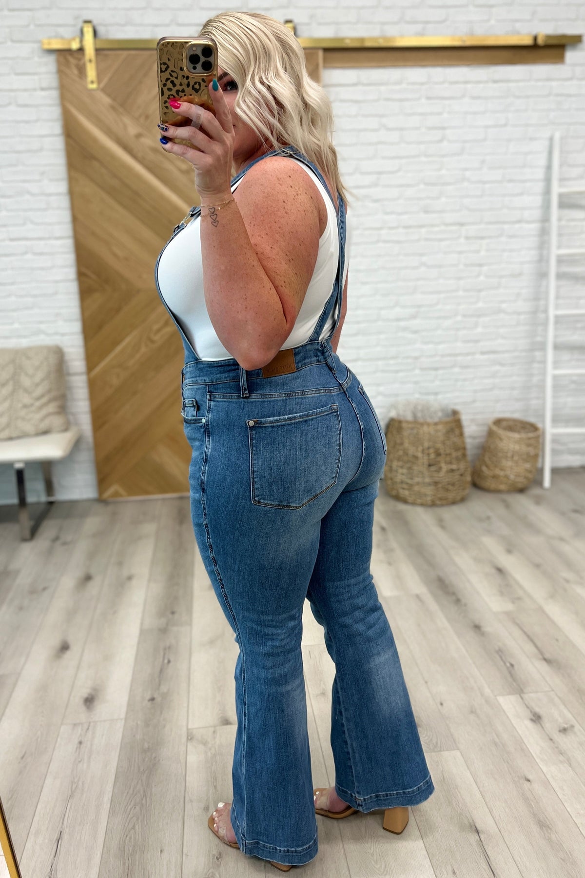 Izzy Control Top Retro Flare Judy Blue Overalls