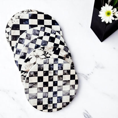 Courtly Check Coasters