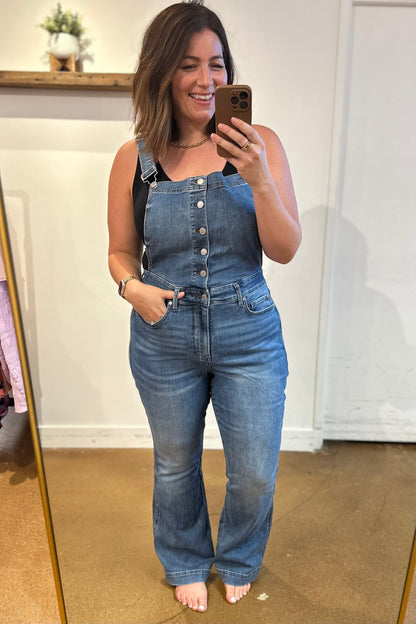 Izzy Control Top Retro Flare Judy Blue Overalls