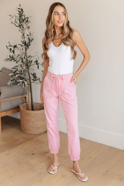 Regina High Rise Garment Dyed Denim Judy Blue Jogger