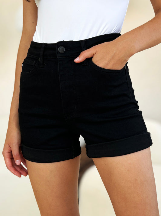 Judy Blue High Waist Tummy Control Cuffed Denim Shorts