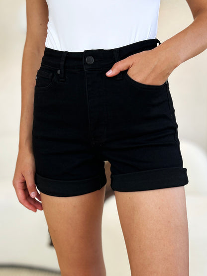 Judy Blue High Waist Tummy Control Cuffed Denim Shorts