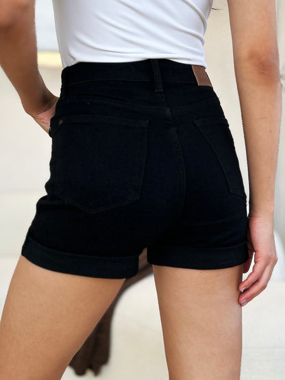 Judy Blue High Waist Tummy Control Cuffed Denim Shorts