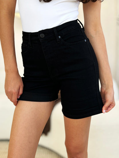 Judy Blue High Waist Tummy Control Cuffed Denim Shorts