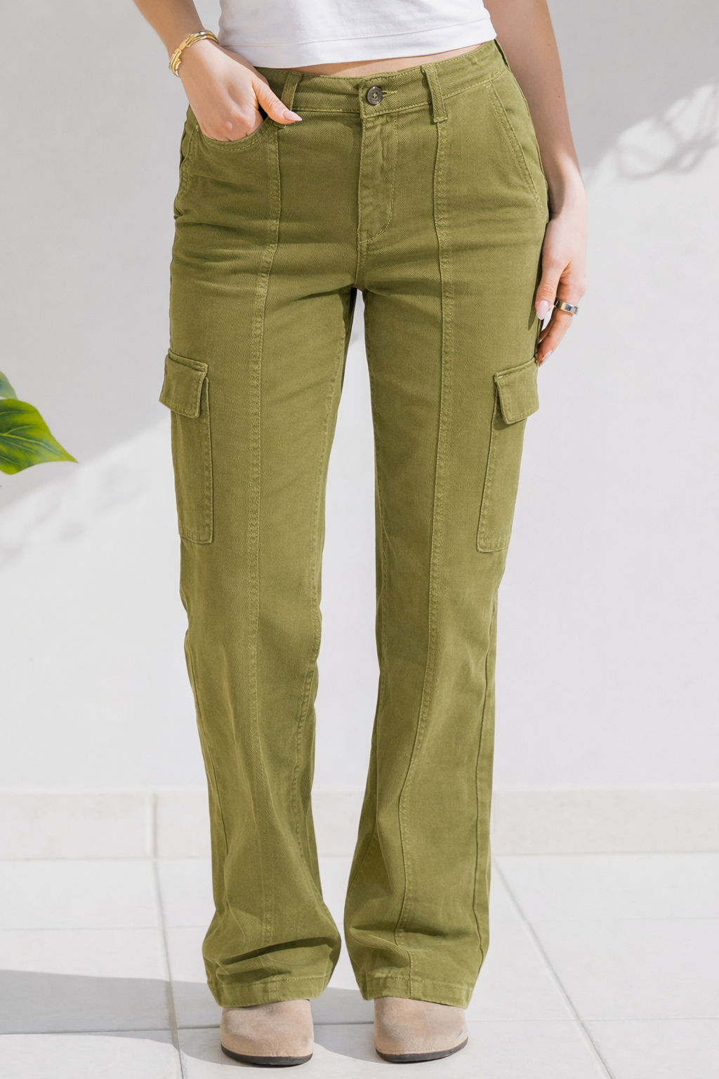 Matcha Babe - Judy Blue Cargo Jeans