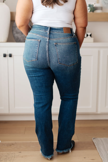Morgan High Rise Distressed Straight Jeans By Judy Blue