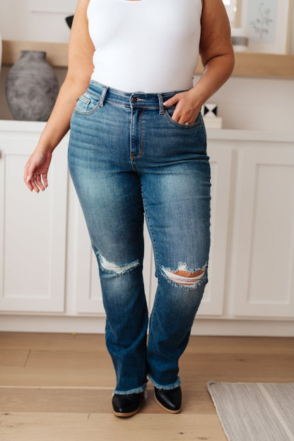 Morgan High Rise Distressed Straight Jeans By Judy Blue