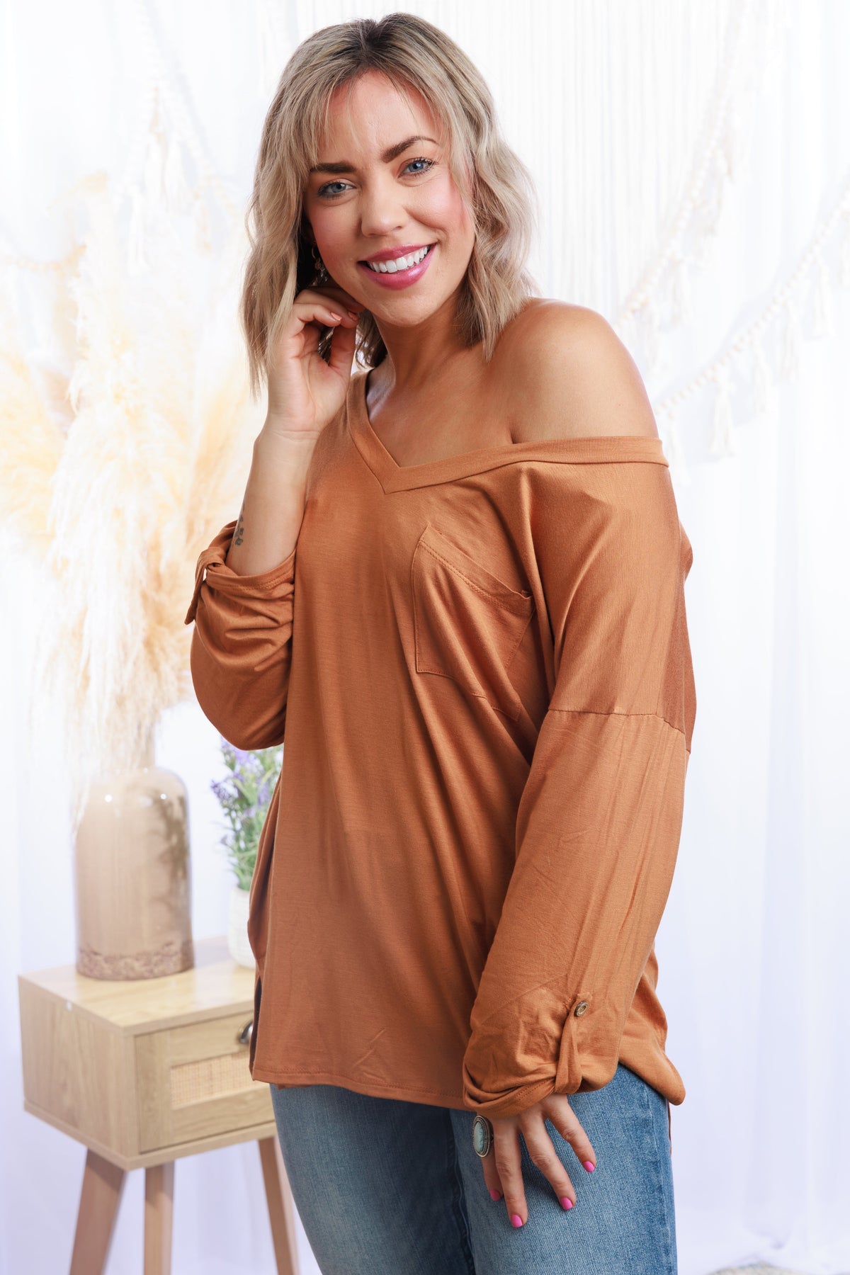Mustard Pocket Top