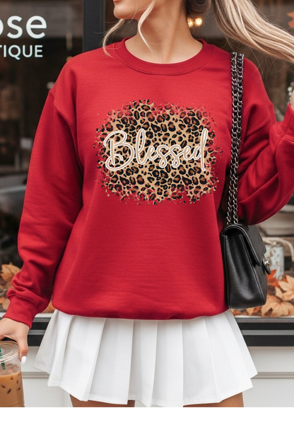Blessed in Leopard Sweatshirt