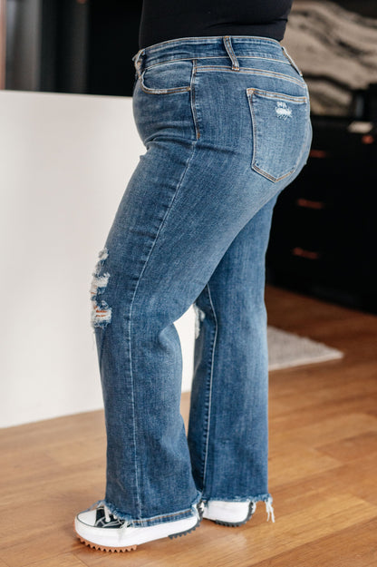 Rose High Rise 90's Straight Jeans in Dark Wash Judy Blue Jeans