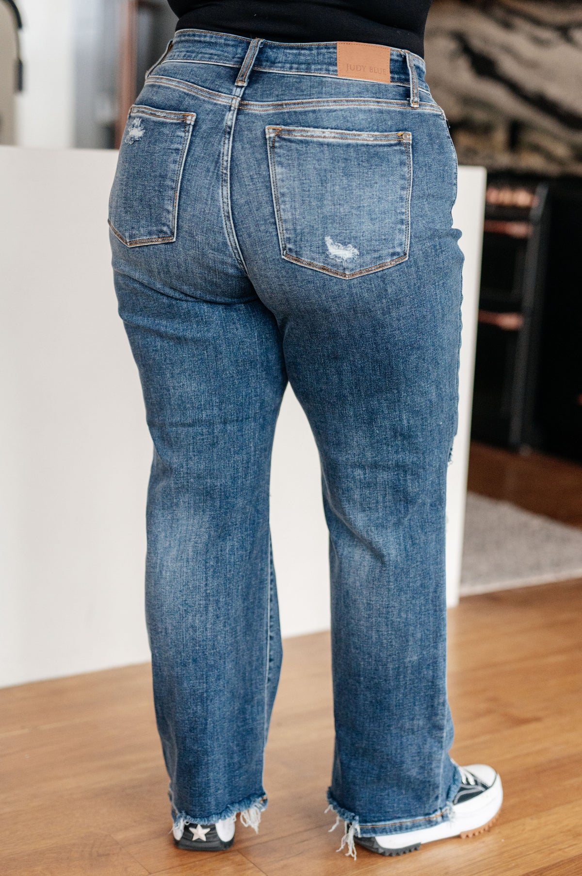 Rose High Rise 90's Straight Jeans in Dark Wash Judy Blue Jeans