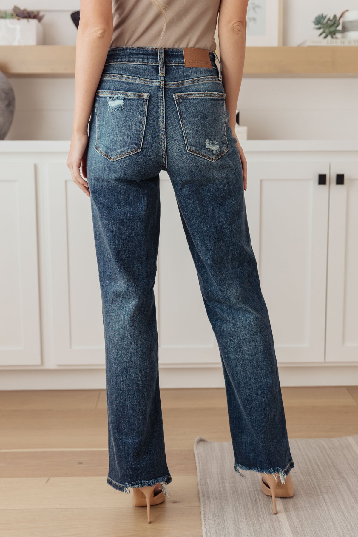 Rose High Rise 90's Straight Jeans in Dark Wash Judy Blue Jeans