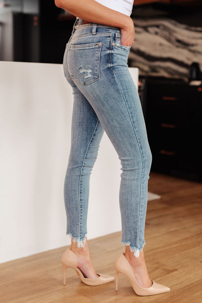 Sherry Mid Rise Release Waistband Detail Judy Blue Skinny