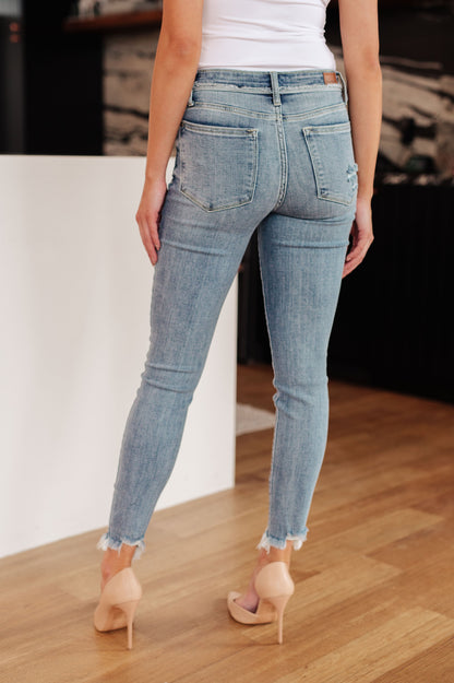 Sherry Mid Rise Release Waistband Detail Judy Blue Skinny