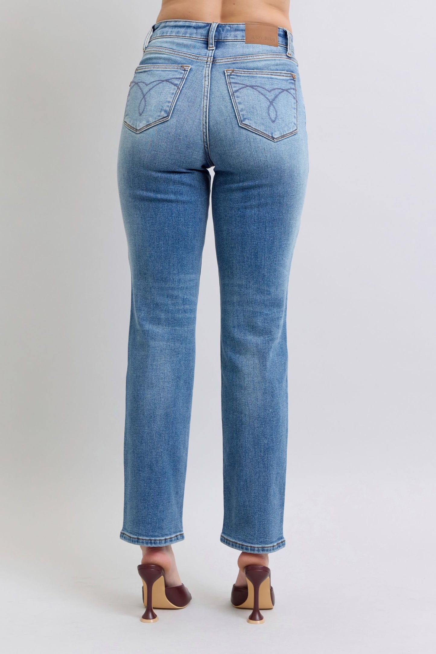 Judy Blue Run Vintage Wash Thermal Straight Jeans