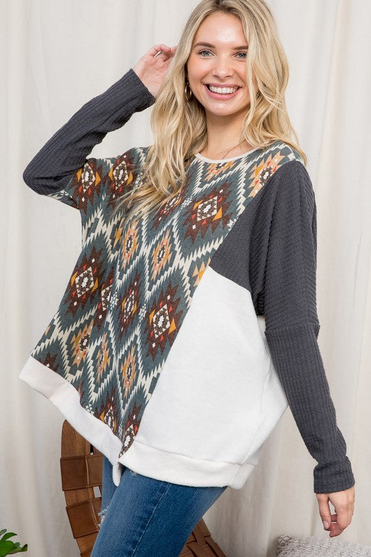 Aztec Print Mix and Match Top