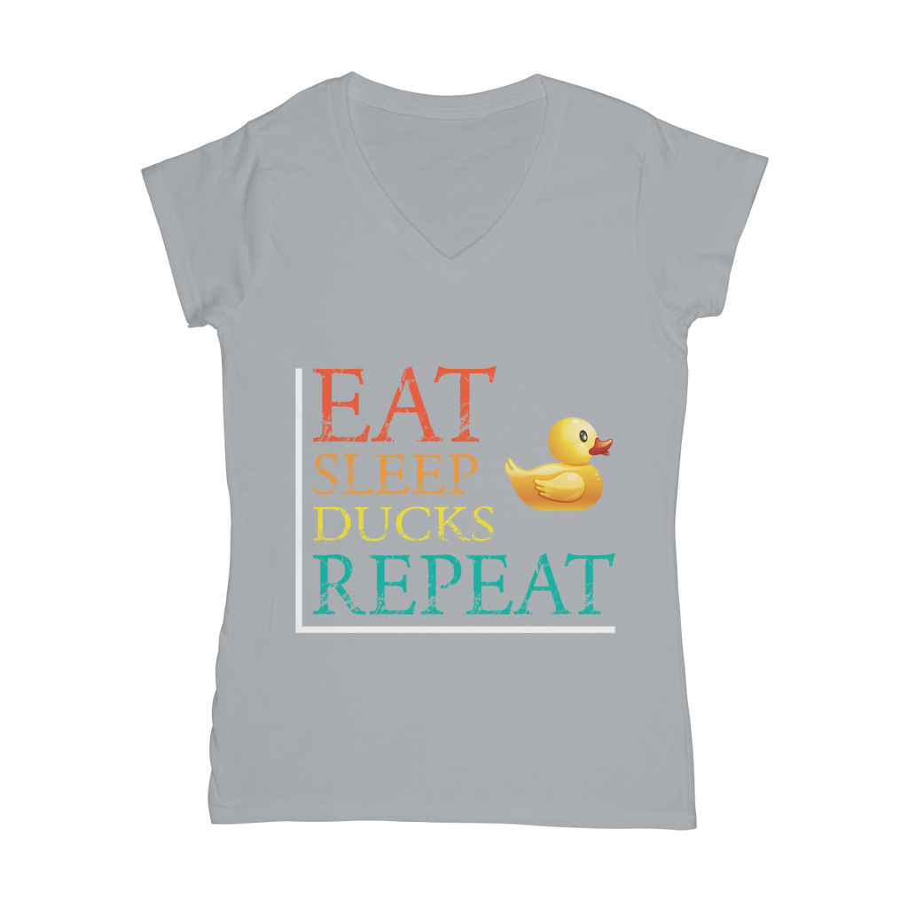 Eat Sleep Ducks Repeat Classic Women's V-Neck T-Shirt