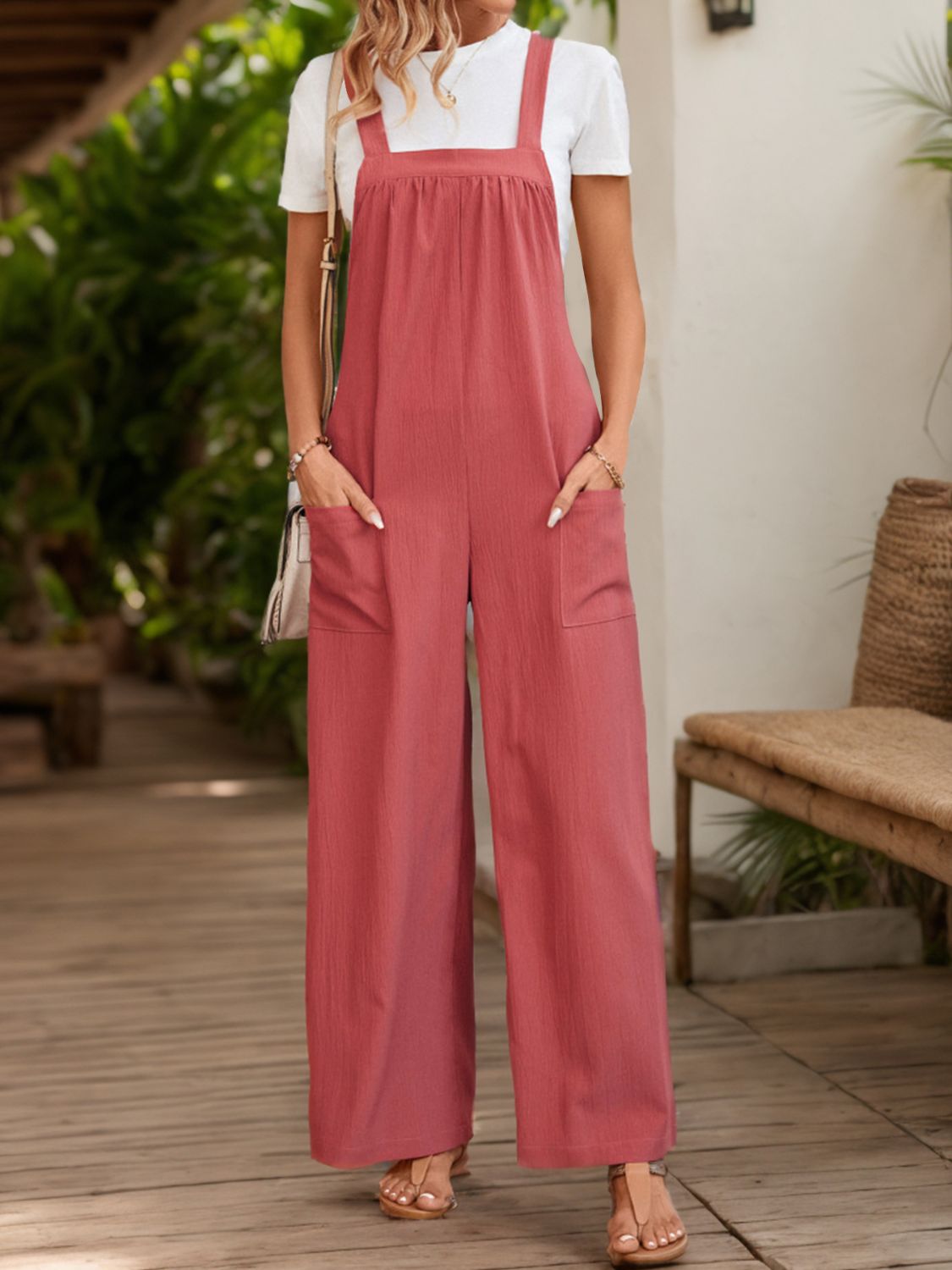 Square Neck /Wide Strap Overalls