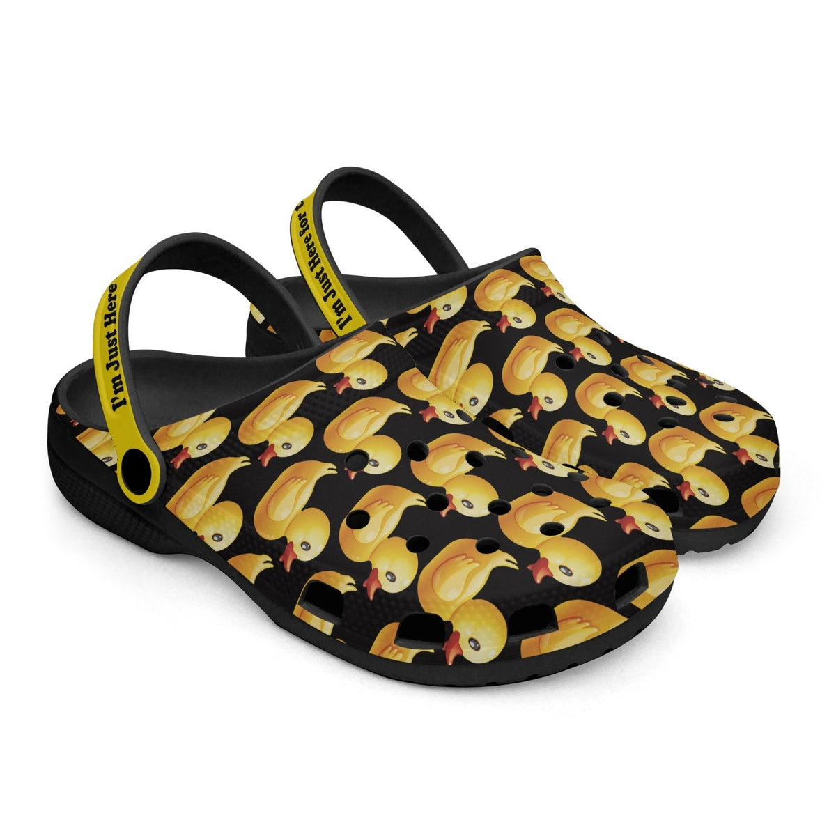 I'm Just Here for the Ducks Clogs - Black